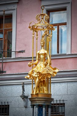 Rusya. Moskova. Turandot çeşme sokak eski Arbat Moskova'da. 20 Haziran 2016.