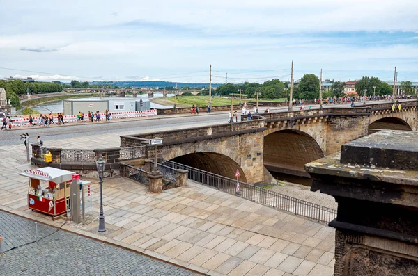 Германия Дрезден Мост Через Реку Эба Дрездене Июня 2016 — стоковое фото