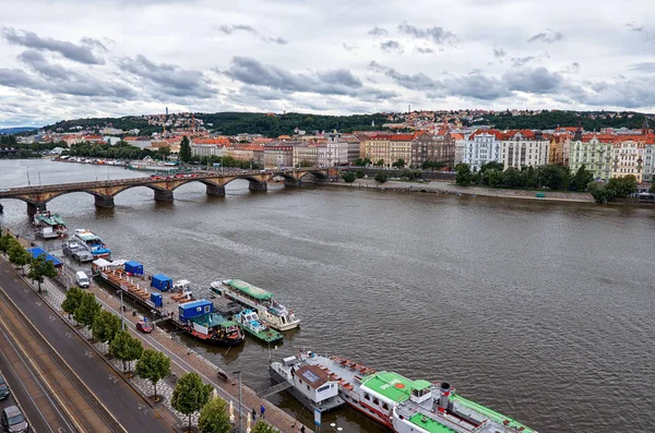 Çek Cumhuriyeti Prag Köprüler Prag Vltava Nehri Üzerinde Haziran 2016 — Stok fotoğraf