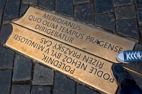 Tschechische Republik Prag Der Prager Meridian Auf Dem Altstadtplatz Juni — Stockfoto