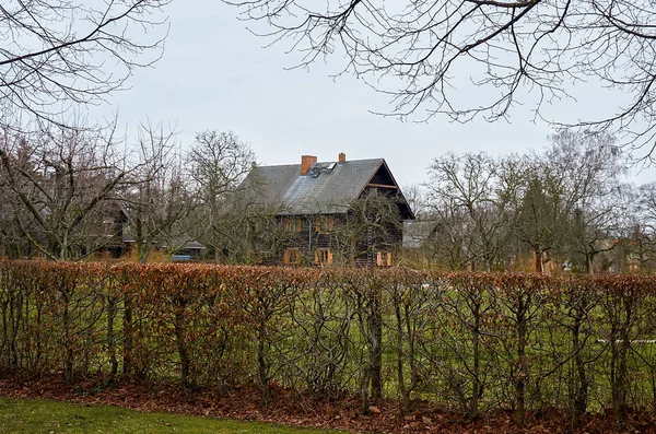 Niemcy Potsdam Osada Rosyjska Aleksandrovka Stare Drewniane Domy Lutego 2018 — Zdjęcie stockowe