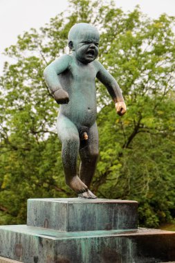 Norveç. Oslo. Vigeland Heykel Parkı. Büyük bir Frogner parkının parçası. Eylül 18, 2018