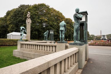 Norveç. Oslo. Vigeland Heykel Parkı. Büyük bir Frogner parkının parçası. Eylül 18, 2018