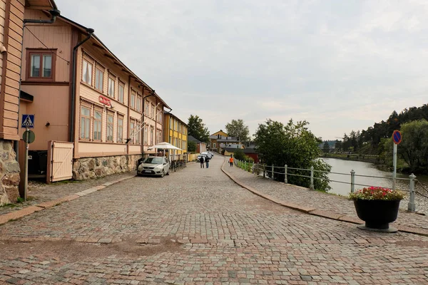 Finnland Porwoo Häuser Und Straßen Von Porvoo Städtische Herbstlandschaft September — Stockfoto