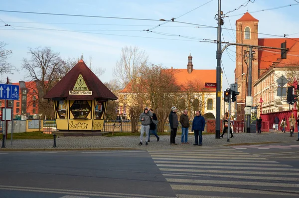 Polônia Wroclaw Casas Ruas Cidade Wroclaw Paisagem Urbana Fevereiro 2018 — Fotografia de Stock