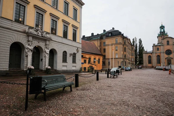 斯德哥尔摩 斯德哥尔摩的房屋和街道 秋天的城市景观 2018年9月17日 — 图库照片