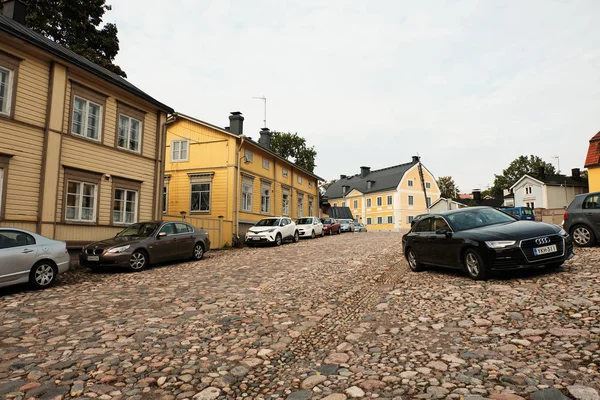 Φινλανδία Porvoo Σπίτια Και Δρόμοι Του Πορβουντ Τοπίο Του Φθινοπώρου — Φωτογραφία Αρχείου