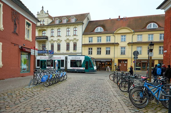 Německo Potsdam Domy Ulice Potimi Panorama Února 2018 — Stock fotografie