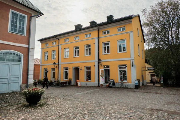 Finlândia Porvoo Casas Ruas Porvoo Cidade Paisagem Outono Setembro 2018 — Fotografia de Stock