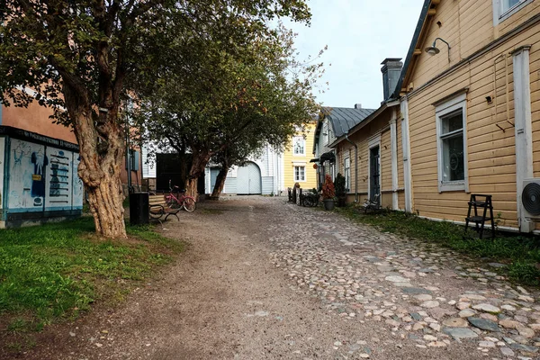 Finnland Porwoo Häuser Und Straßen Von Porvoo Städtische Herbstlandschaft September — Stockfoto