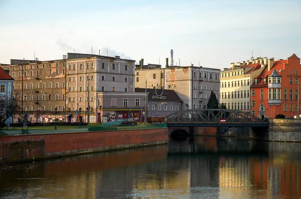 Polska Wrocławskie Domy Ulice Wrocławia Cityscape Lutego 2018 — Zdjęcie stockowe