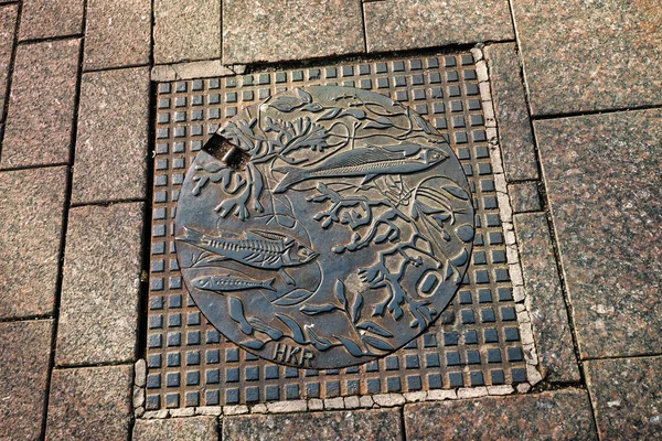 Finland Helsinki Sewer Manhole Helsinki September 2018 — Stock Photo, Image