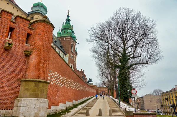 Polonya Krakow Krakow Şehrinin Evleri Caddeleri Şehir Manzarası Şubat 2018 — Stok fotoğraf