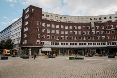 Norveç. Oslo. Oslo 'nun evleri ve sokakları. Sonbahar şehri. 18 Eylül 2018