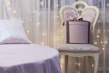 Noel ya da yeni yıl dekorasyonu ev dekorasyonu konsepti. Renkli resim