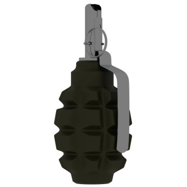 Grenade on a white background. Isolate. 3D rendering of excellent quality in high resolution. It can be enlarged and used as a background or texture