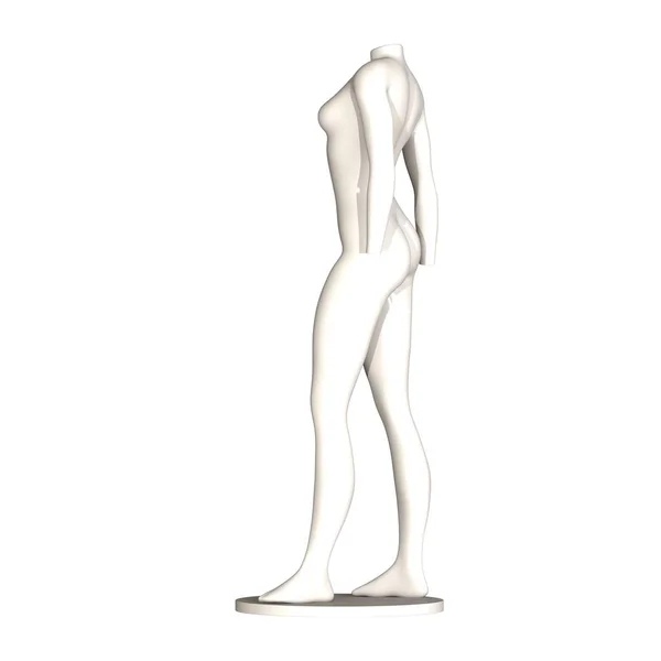 White maniken with no clothes on a white background. Isolate. — Stockfoto