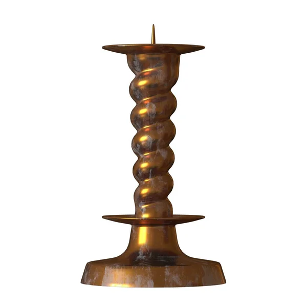 Candlestick on a white background. Isolate. 3D rendering of excellent quality in high resolution. It can be enlarged and used as a background or texture — 图库照片