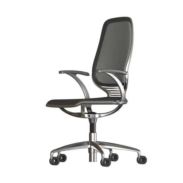 La silla de oficina es negra sobre un fondo blanco. Aislar . —  Fotos de Stock