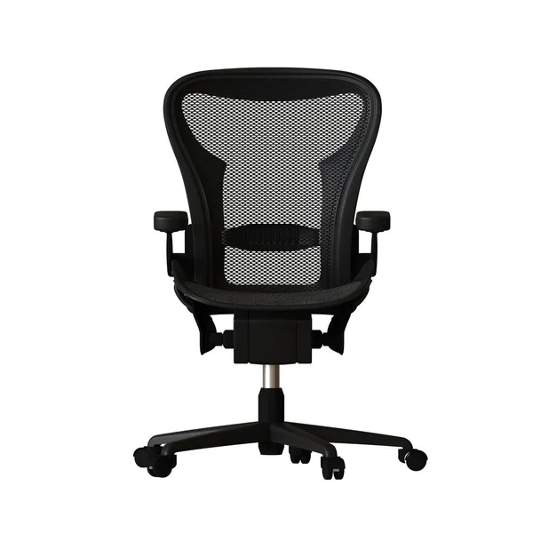 The office chair is black on a white background. Isolate.