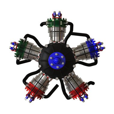 Aircraft engine on a white background. Isolate.