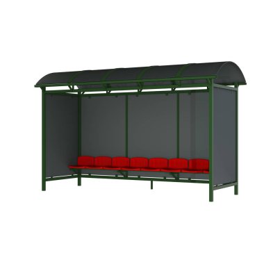 Bus stop on a white background. Isolate.