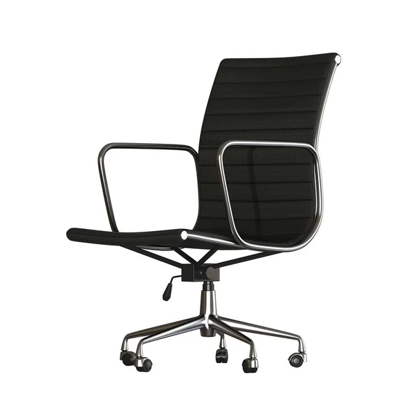 A cadeira de escritório é preta sobre um fundo branco. Isolar . — Fotografia de Stock