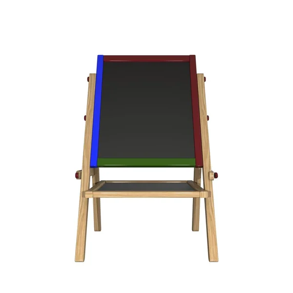 Chalk board on a wooden stand on a white background. Isolate. — Stok fotoğraf