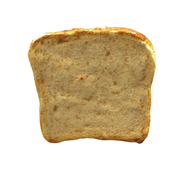 Kousek bílého chleba na bílém pozadí. Izolovat. — Stock fotografie