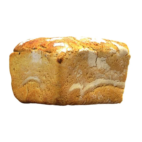 Een wit brood op een witte achtergrond. isolaat. — Stockfoto