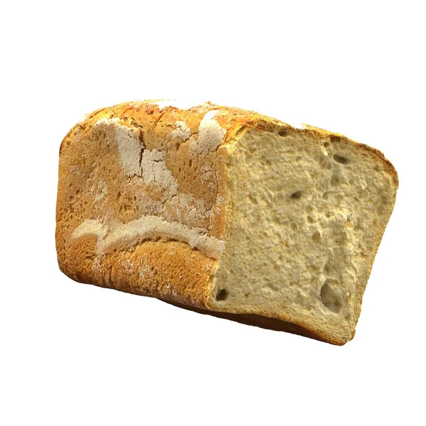 A loaf of white bread on a white background. Isolate. — Stock Photo, Image