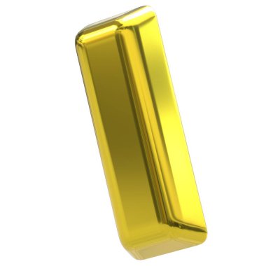 A bar of gold on a white background. Isolate.