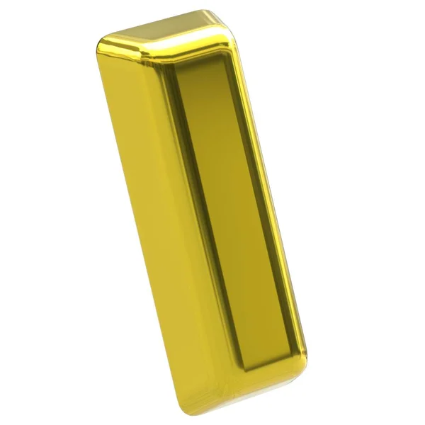 Uma barra de ouro num fundo branco. Isolar . — Fotografia de Stock