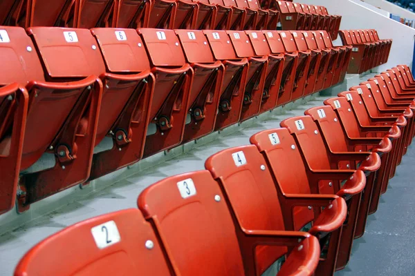 Empty Red Chairs Two Rows — Stock Photo, Image