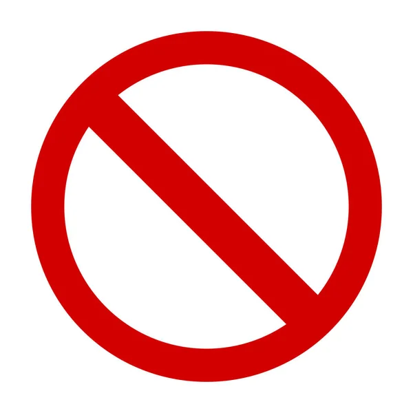 Sinal de proibição ou nenhum vetor de ícone de sinal simples —  Vetores de Stock