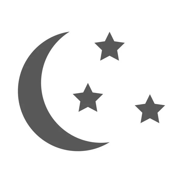 Schlaflikone. Mond und Sterne unterzeichnen. Nacht oder Bettzeit Vektor einfach — Stockvektor