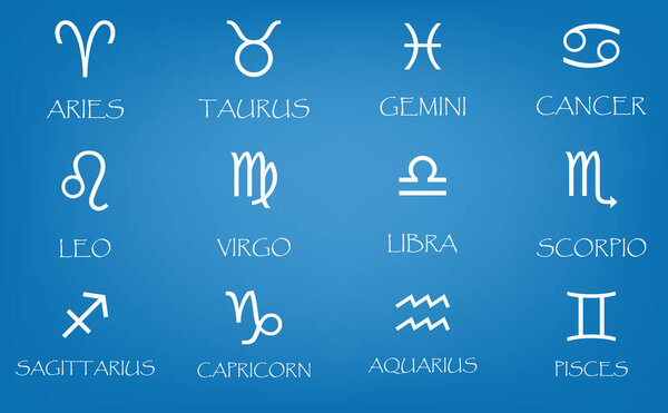 New zodiac signs icons set vector simple