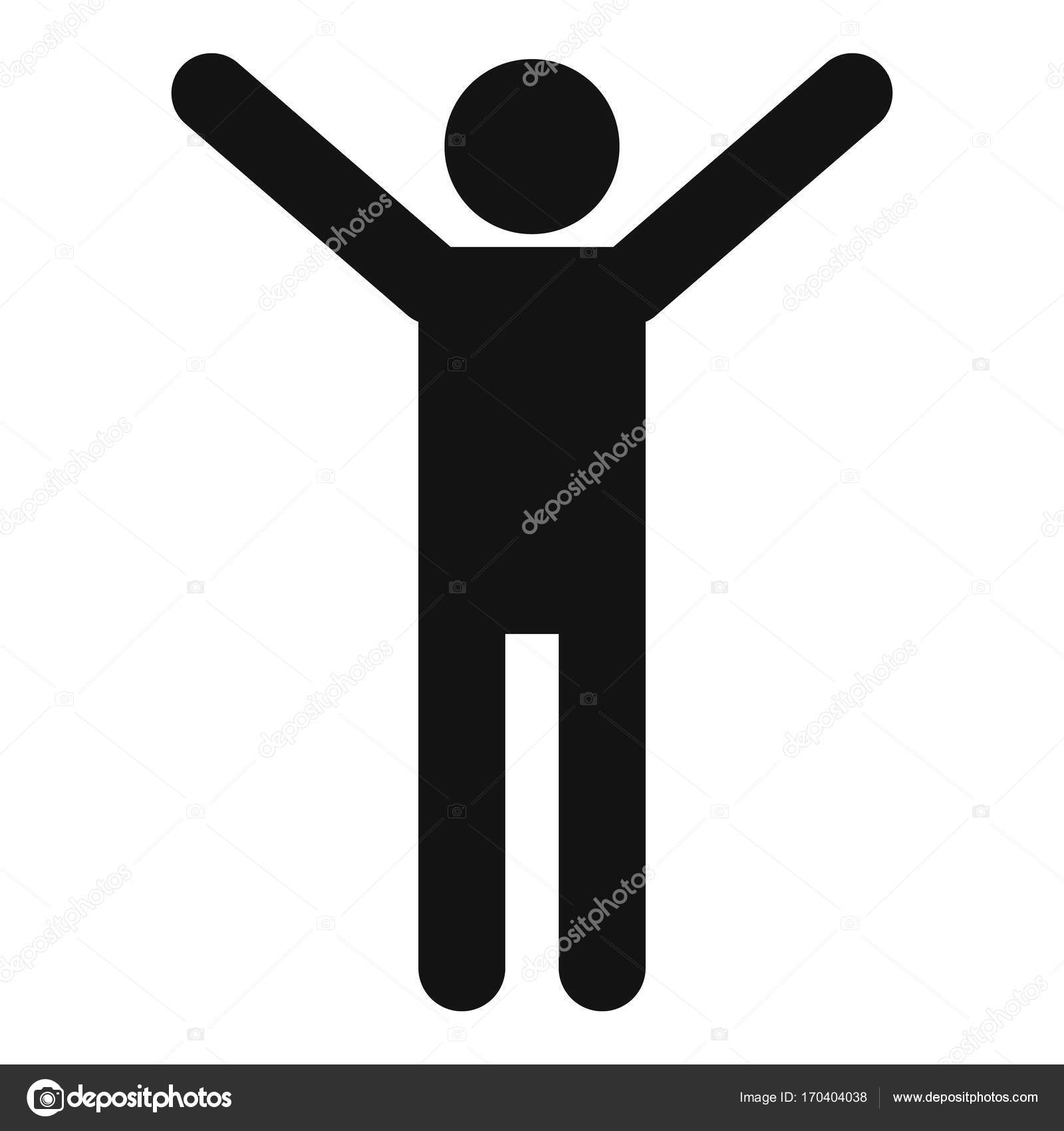 Stick figure stickman icon red Royalty Free Vector Image