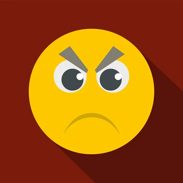 Angry sourire icône vecteur plat — Image vectorielle