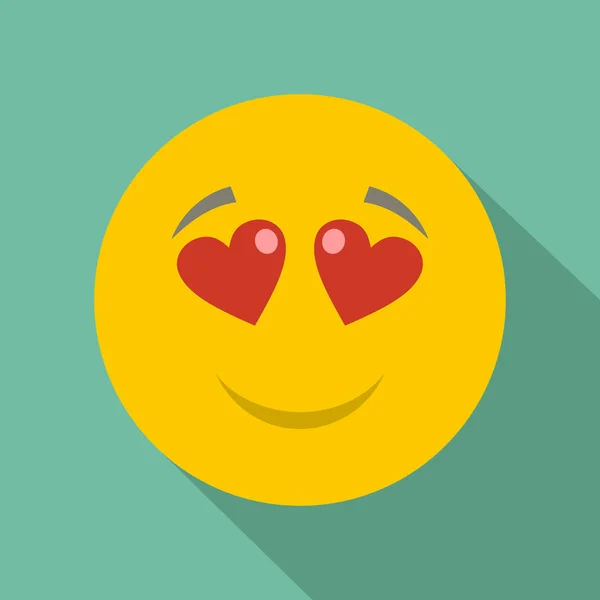 Kärlek leende ikonen vektor platta — Stock vektor