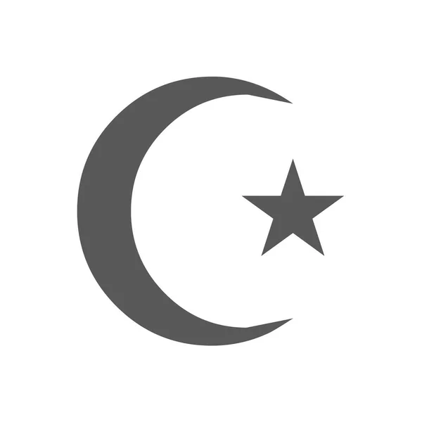 Islamiska månskära ikonen vektor enkel — Stock vektor