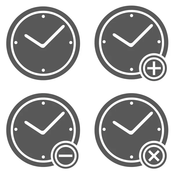 Horloge icône ensemble vecteur simple — Image vectorielle