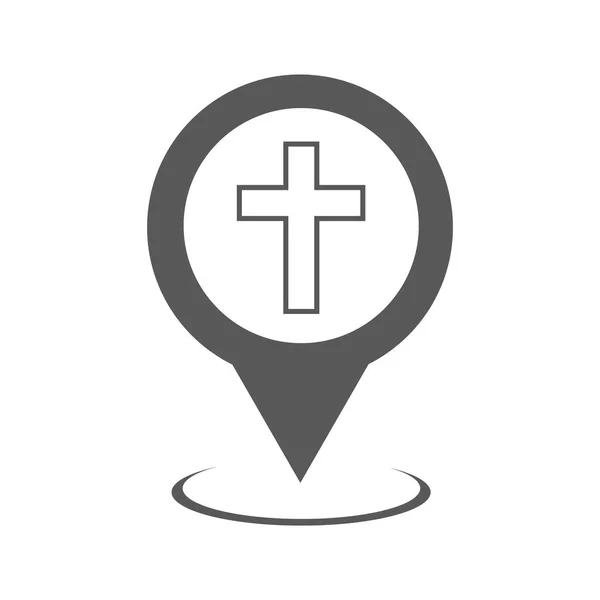 Іконка вказівника на карту церкви векторний простий — стоковий вектор