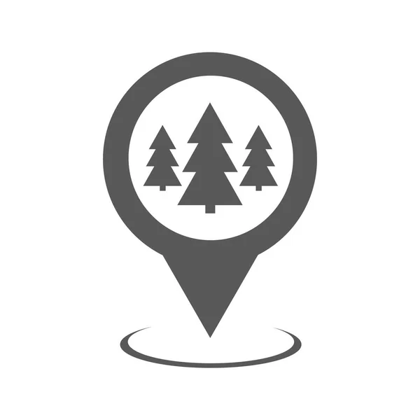 Forest map pointer icon vector simple — Stock Vector
