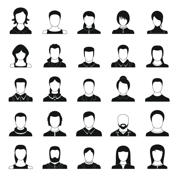 Conjunto de ícones de usuário Avatar, estilo simples — Vetor de Stock