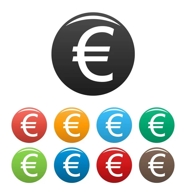 Euro symbool pictogrammen instellen vector — Stockvector