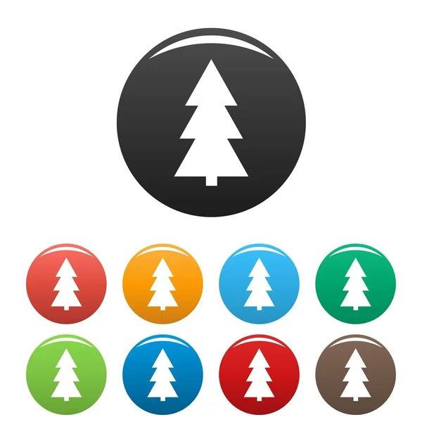 Árbol de Navidad iconos conjunto vector — Vector de stock