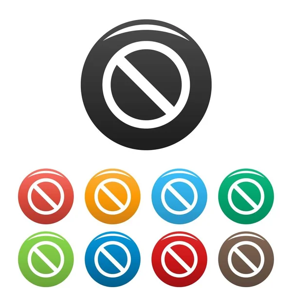 Signo de prohibición o ningún signo iconos conjunto vector — Vector de stock