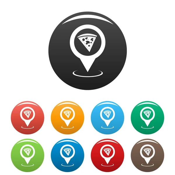 Pizza-Karte Zeiger-Symbole setzen Vektor einfach — Stockvektor