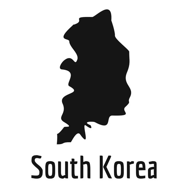 Carte Corée du Sud en vecteur noir simple — Image vectorielle
